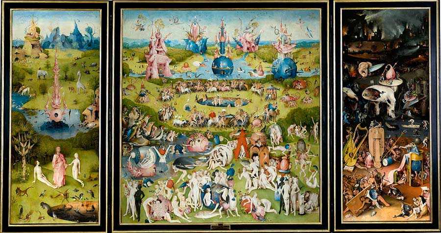 Triptych by Dutch master Bosch: "The Garden of Earthly Delights"