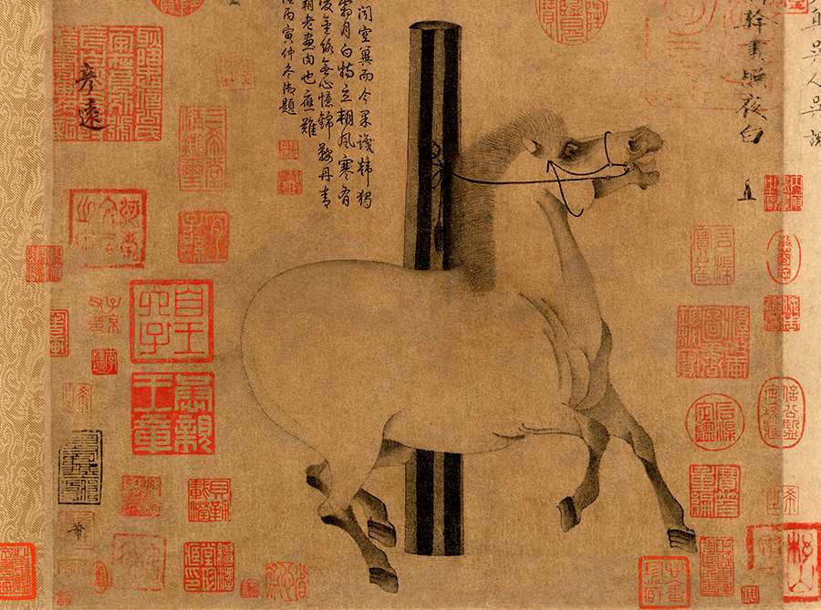 Famous horse painter Han Qian's "White Picture at Night"