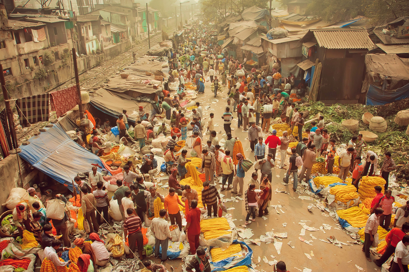 Murik Ghat Flower Market, India