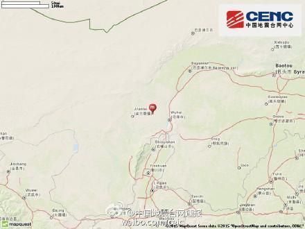 内蒙古阿拉善左旗附近发生5.8级左右地震（图）