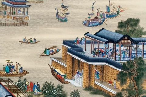 雍正十二月令圓明園行樂圖（組圖）