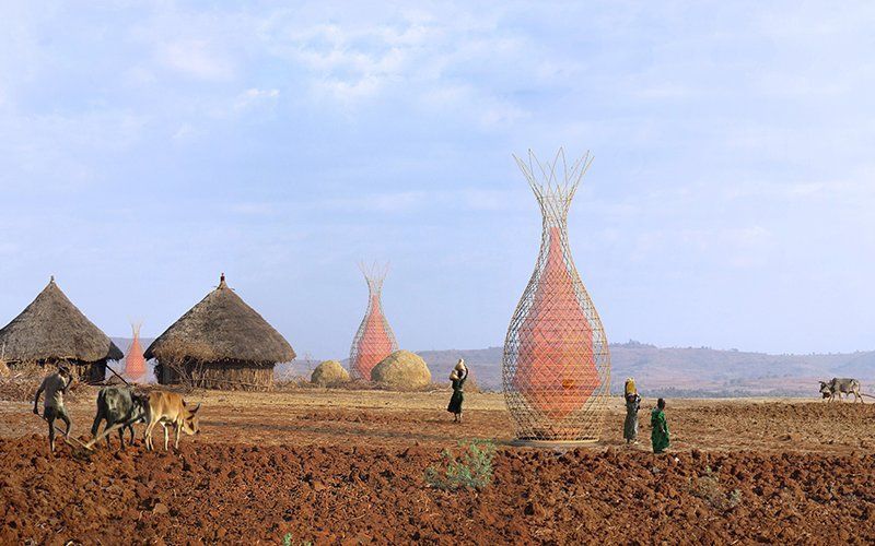憑空取水的哇卡塔(Warka Water)