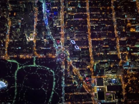 航拍纽约夜间奇景 （组图）