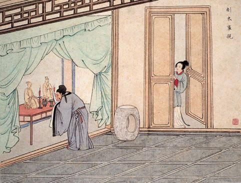 【二十四孝】刻木事親（图）