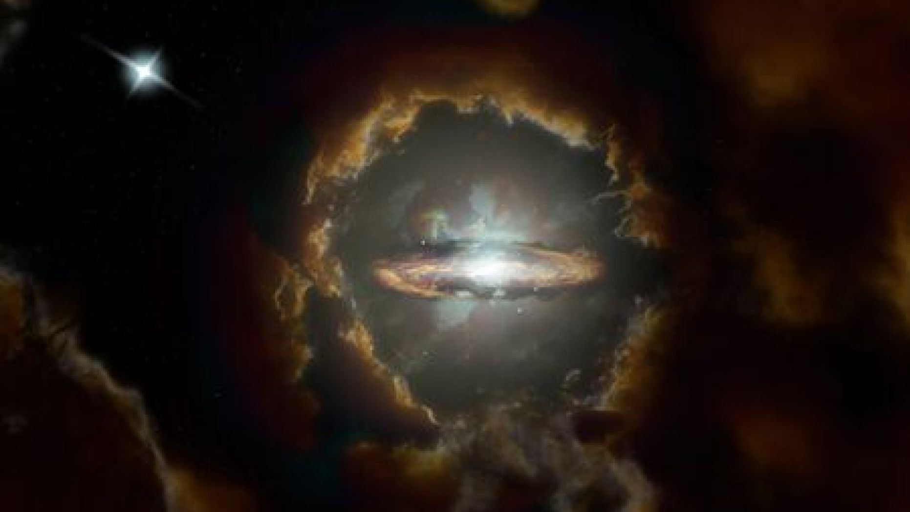 天文學家發現早期宇宙巨大轉盤星系