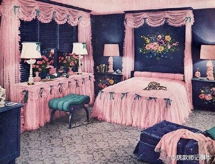 1940年代的室內裝飾。復古的感覺真是太美好了！
