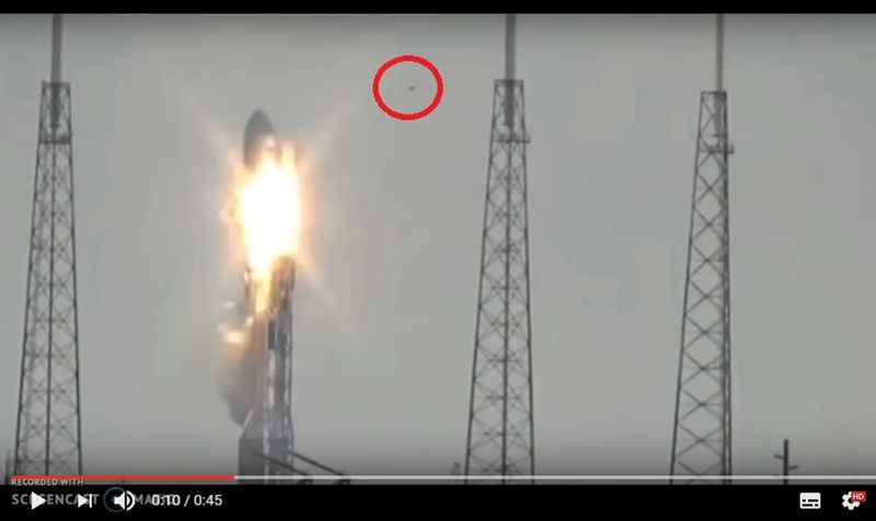 SpaceX火箭爆炸現場疑幽浮現身 引發外星人介入論點
