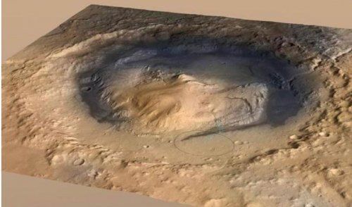 火星神秘土丘曾是充滿液體的遠古隕坑(圖)