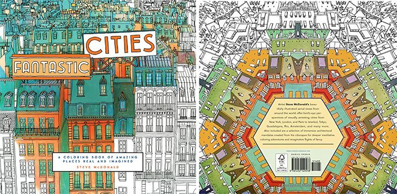 成人舒壓用 城市線條圖稿填色（組圖）